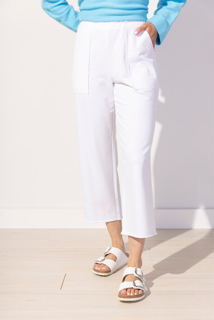 Ocean Front Terry Easy Breezy Pant in White