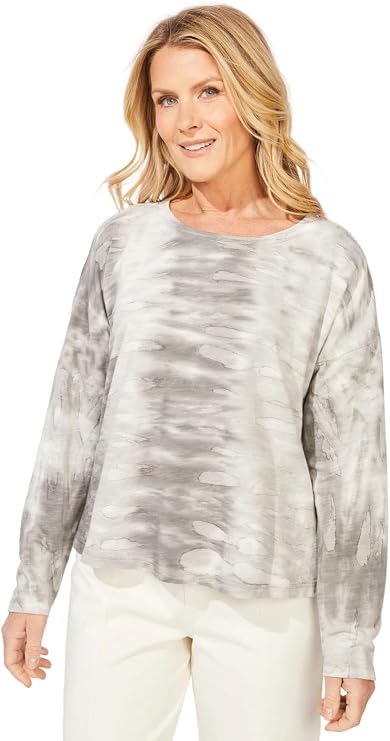 River Dyed Modal Spandex Sunset Pullover in Volcano