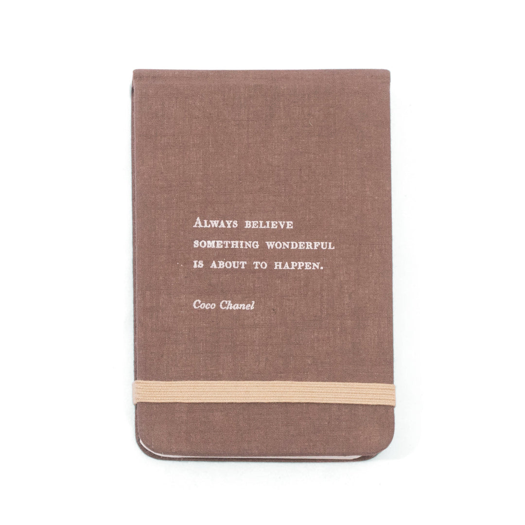 Fabric Notebook with Coco Chanel Quote