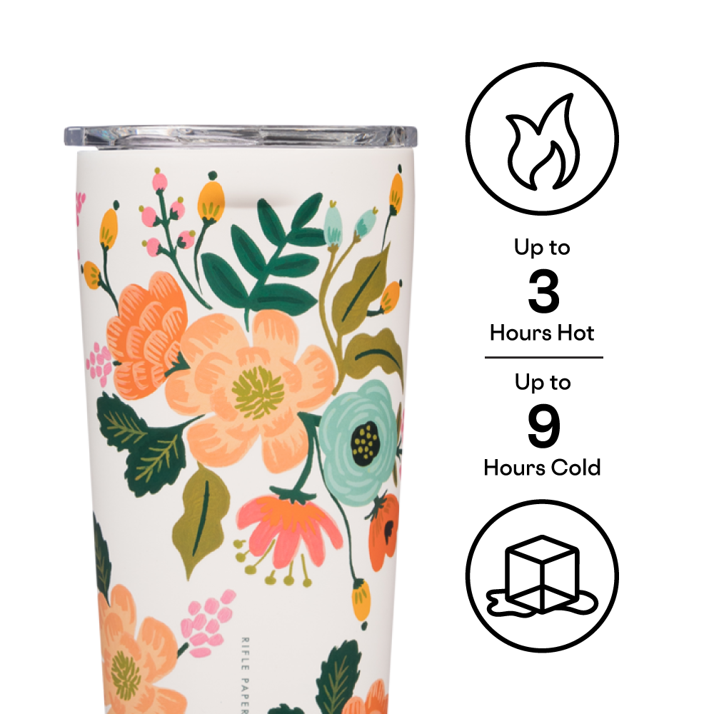 Lively Floral Gloss Cream Tumbler