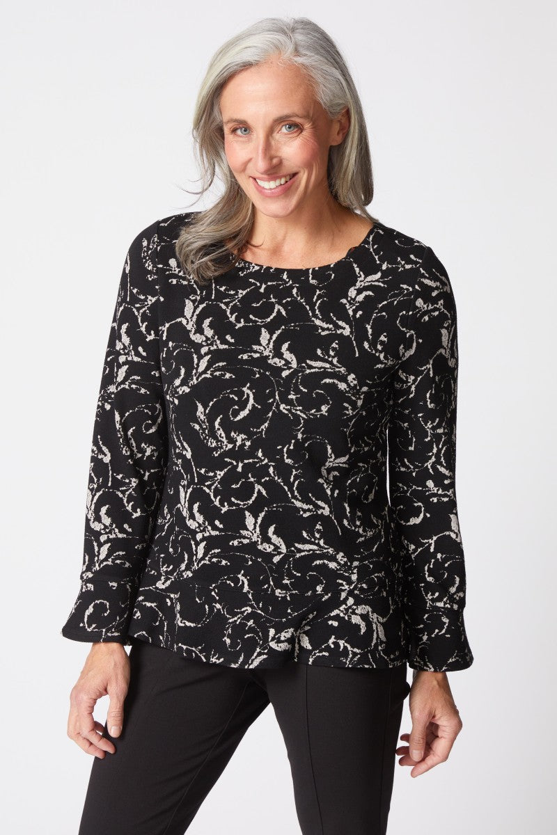 Peplum Pullover in Dove