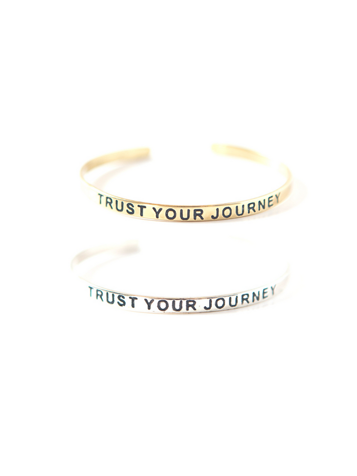Trust Your Journey Cuff in Silver