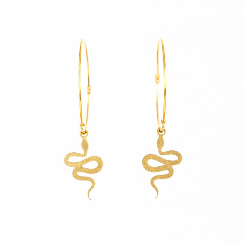 Handmade Baby Snake Hoop Earrings