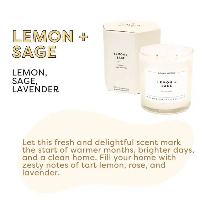 Lemon + Sage Glass Tumbler Candle