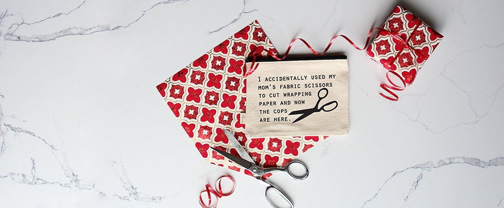 'I Accidentally Used My Mom's Fabric Scissors' Zipper Pouch