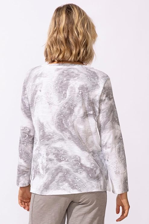 Ocean Marble Slub Boxy Tee in Fog