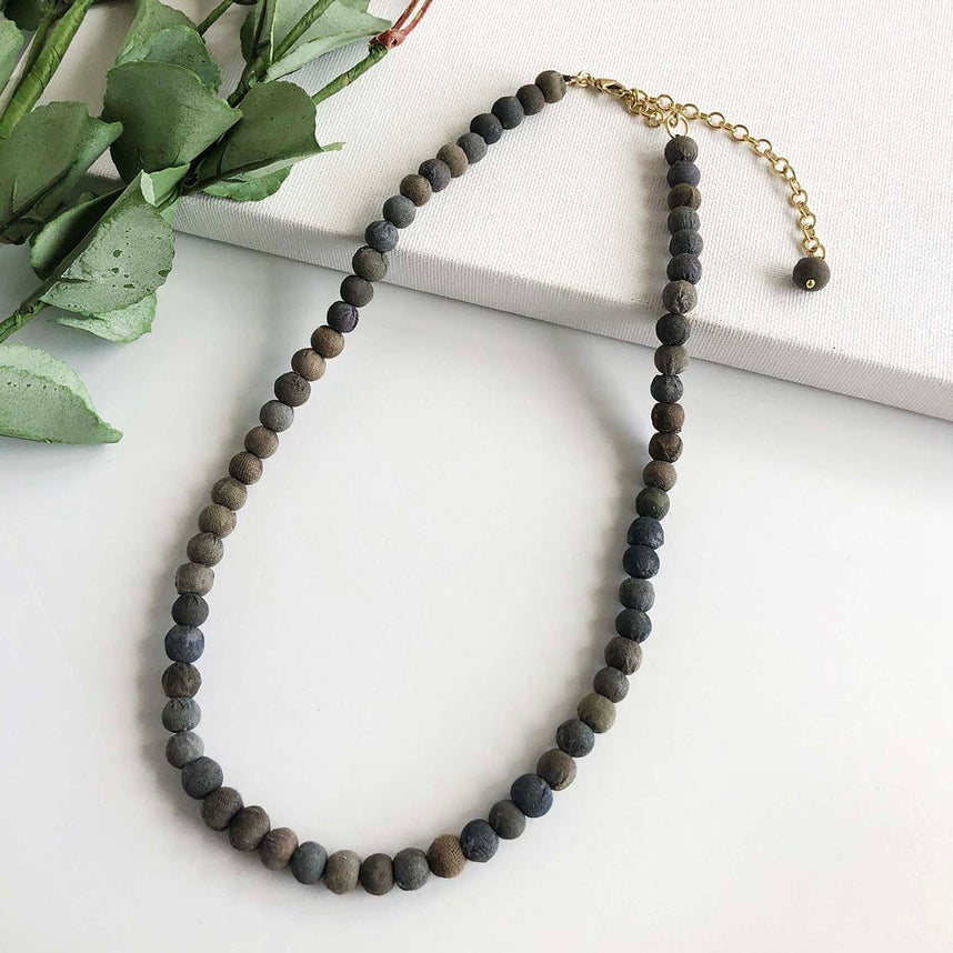 Kantha Chromatic Necklace in Grey