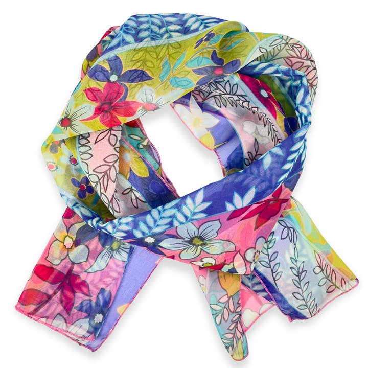 Silk Chiffon Scarf - Spring Floral