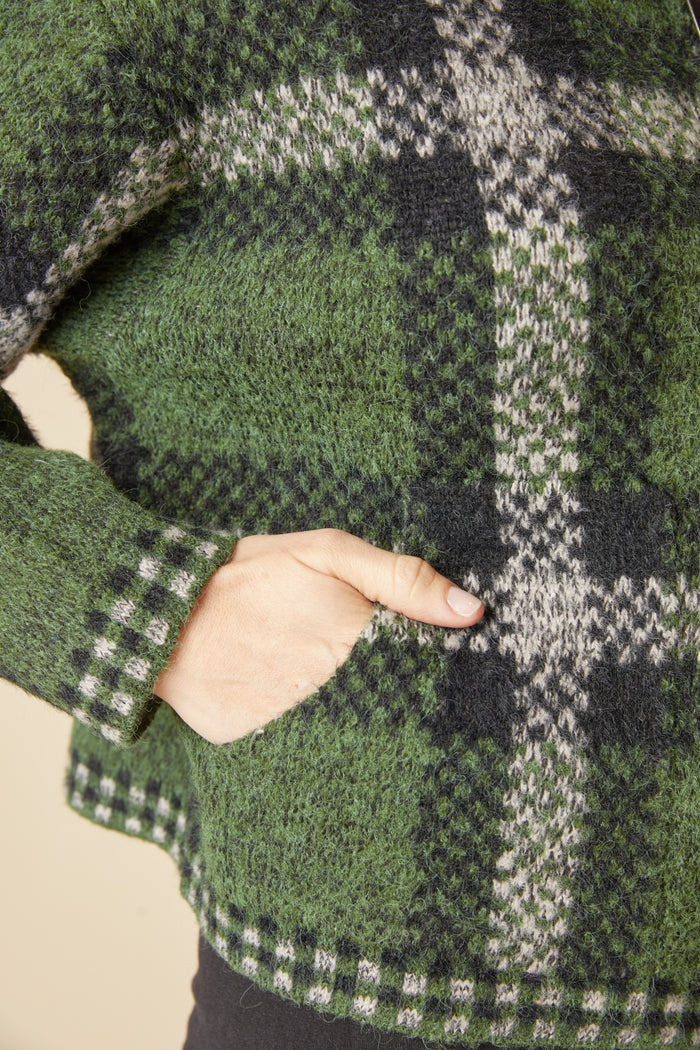 The Plaid Zip Jacket in Fern