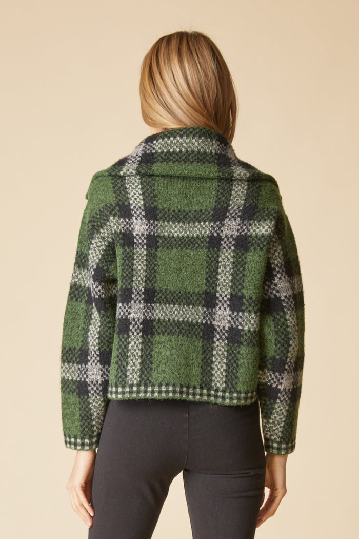 The Plaid Zip Jacket in Fern