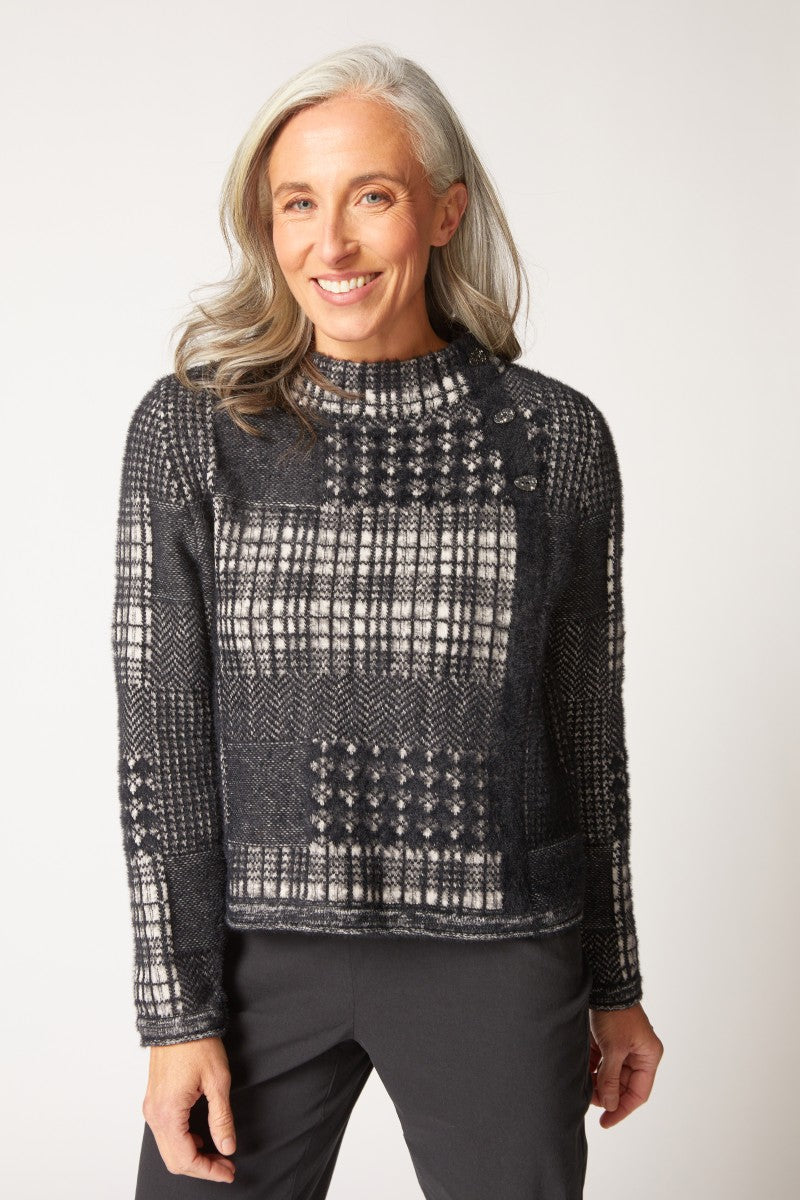 Patchwork Pullover in Black