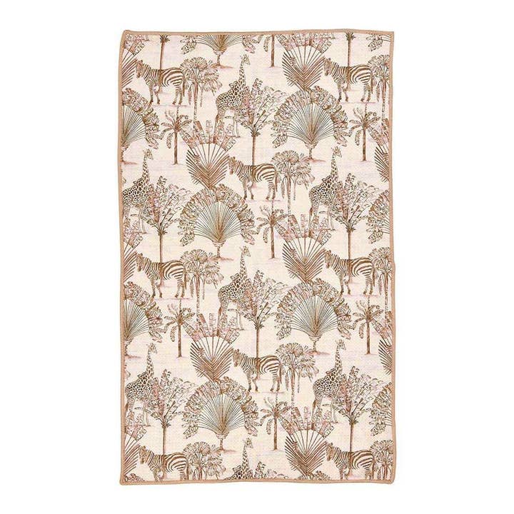 Safari Animals Blu Kitchen Tea Towel