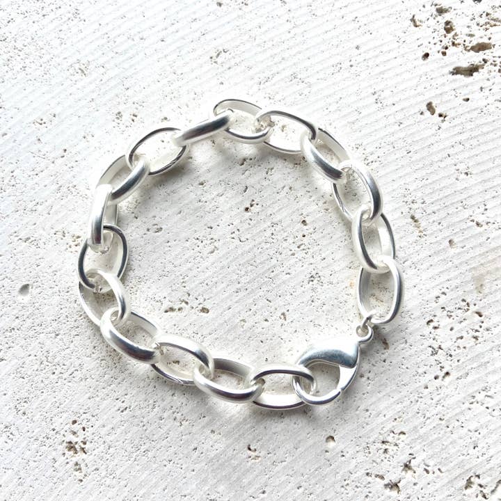 Chunky Chain Bracelet Matte Silver