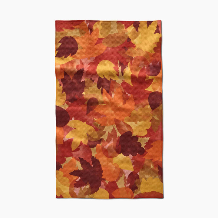 Watercolor Fallen Leaves Kitchen Tea Towel