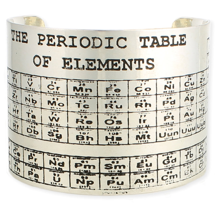 Silver Etched Periodic Table Cuff Bracelet