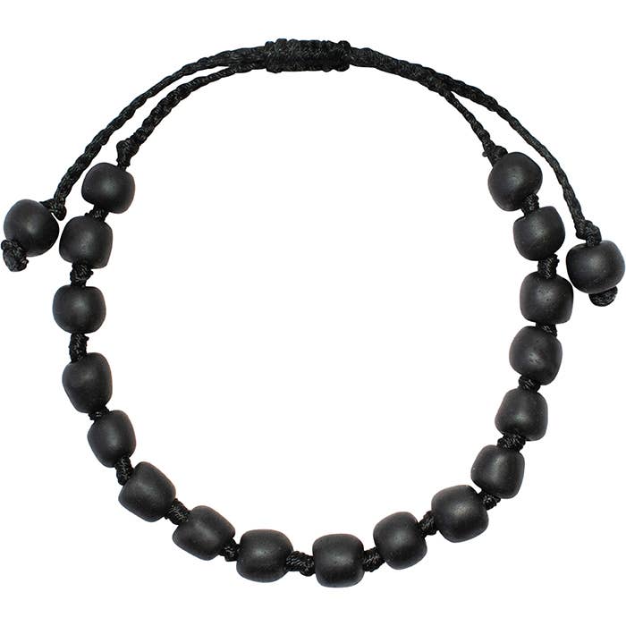 Pearls Adjustable Bracelet - Black