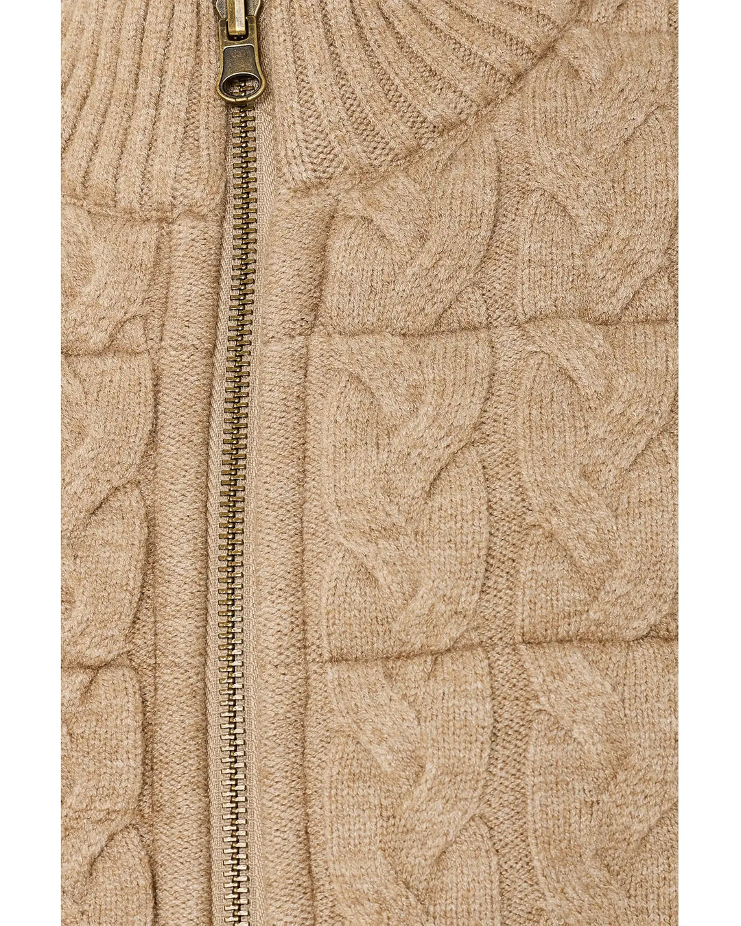 Sleeveless Reversible Zip Front Quilted Sweater Vest in Harvest Khaki