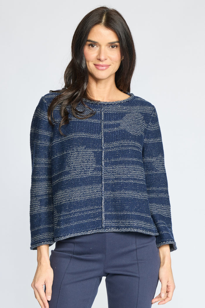Connect The Dots Pullover Sweater in Navy