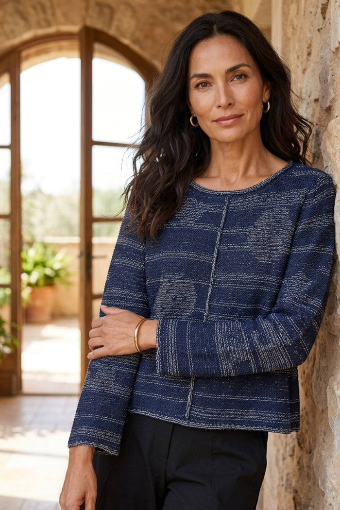 Connect The Dots Pullover Sweater in Navy