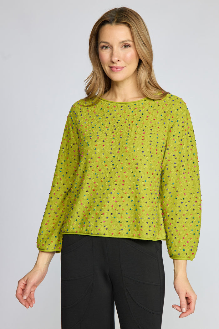 Confetti Pop Party Sweater in Pear