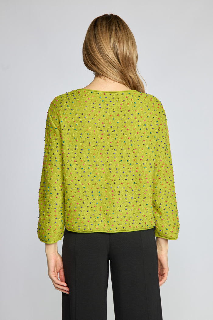 Confetti Pop Party Sweater in Pear