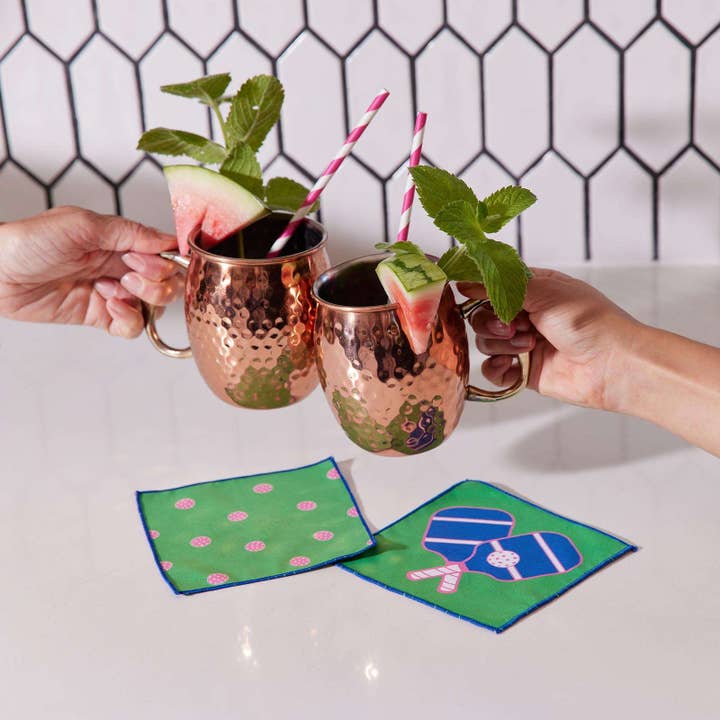 Pickleball Reusable Cocktail Napkins - Set of 8