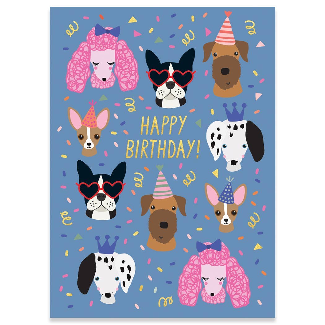 Party Dogs Party Hats Birthday Card