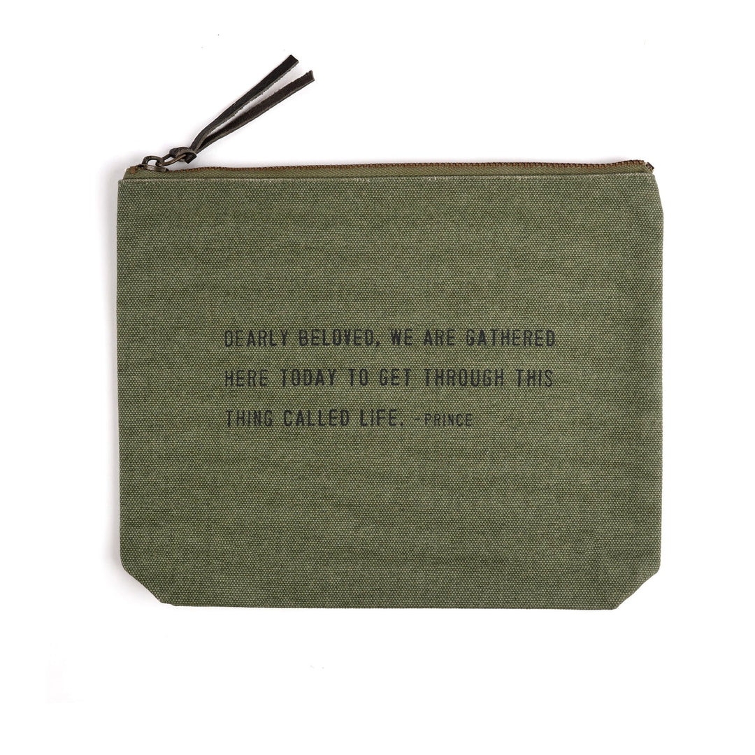 Canvas Zipper  Bag - Dearly Beloved in Rosemary