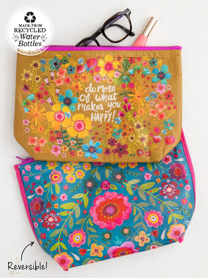 Recycled Zipper Pouch - Makes You Happy