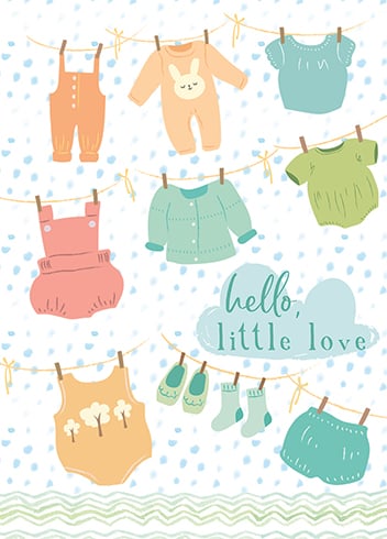 Baby Clothes New Baby Card