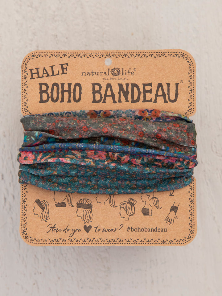 Half Boho Bandeau Headband - Dark Patchwork