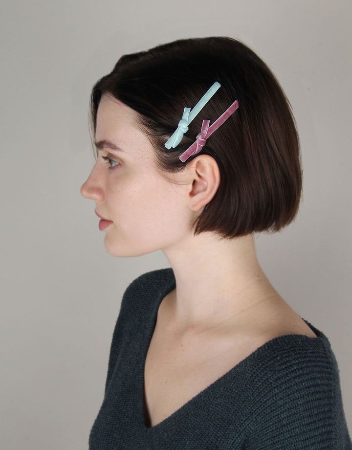 Velvet Covered Alligator Clips in Frozen Sea