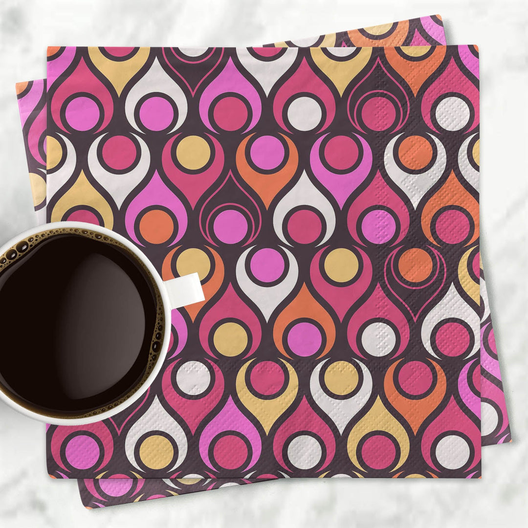 Circle in Teardrop Beverage Napkin