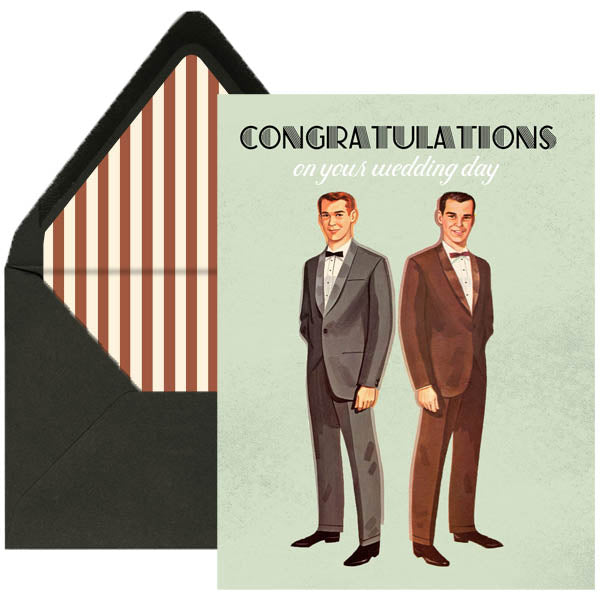 Male Grooms Wedding Card