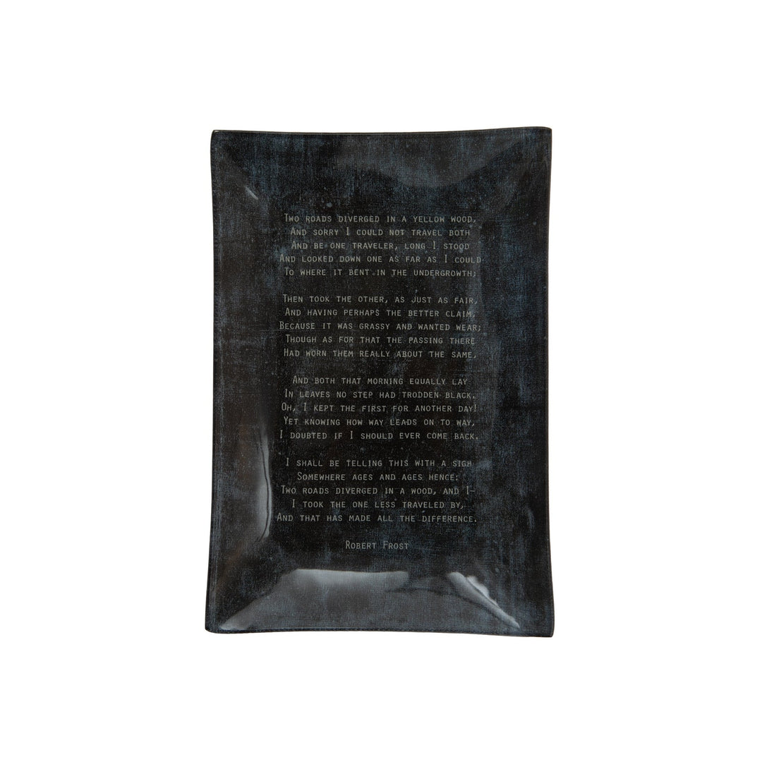 Large Rectangle Decoupage Plate - Robert Frost