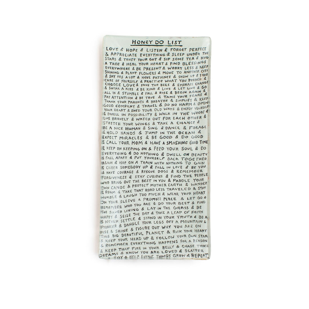 Small Rectangle Decoupage Plate - Honey Do List
