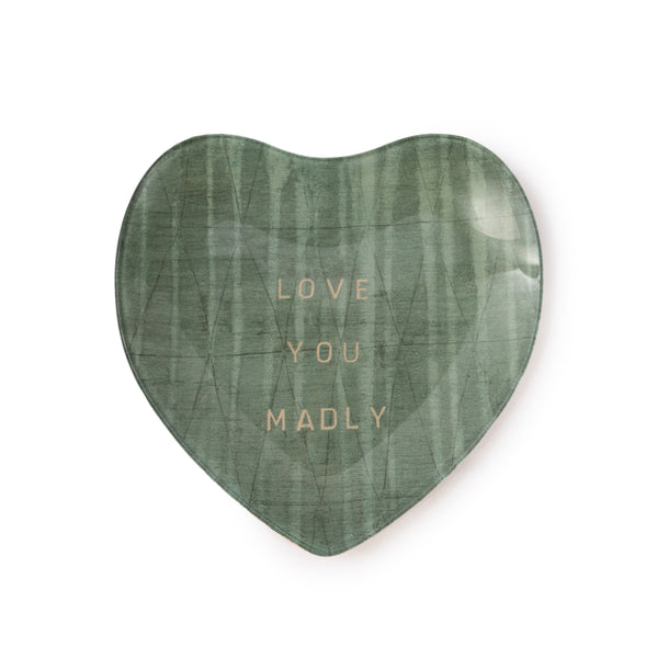 Heart Decoupage Plate - Love You Madly