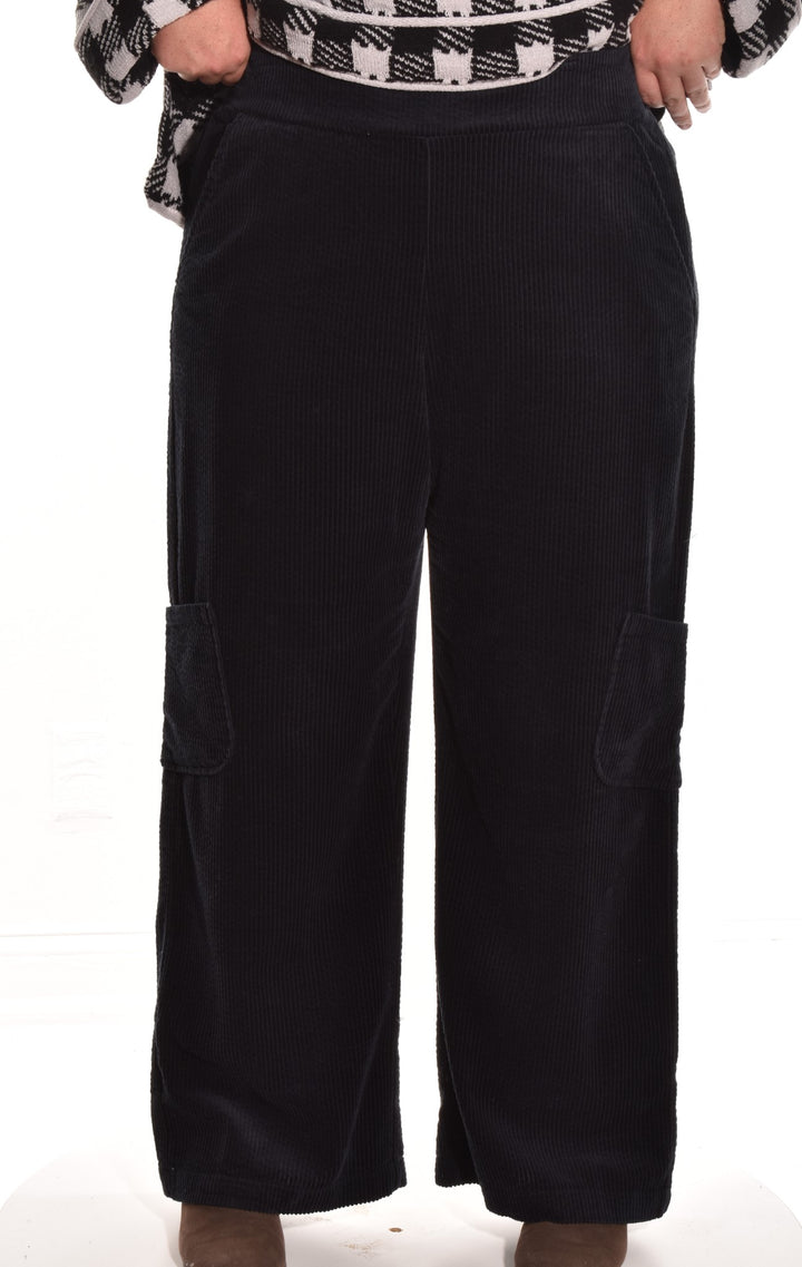 Tumble Cord Arty Pocket Pant in Black