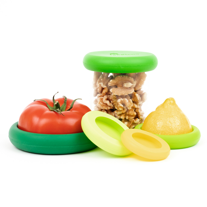 Food Huggers Reusable Silicone Food Savers Set of 5