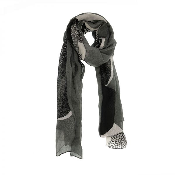 Grey Circles & Dots Scarf