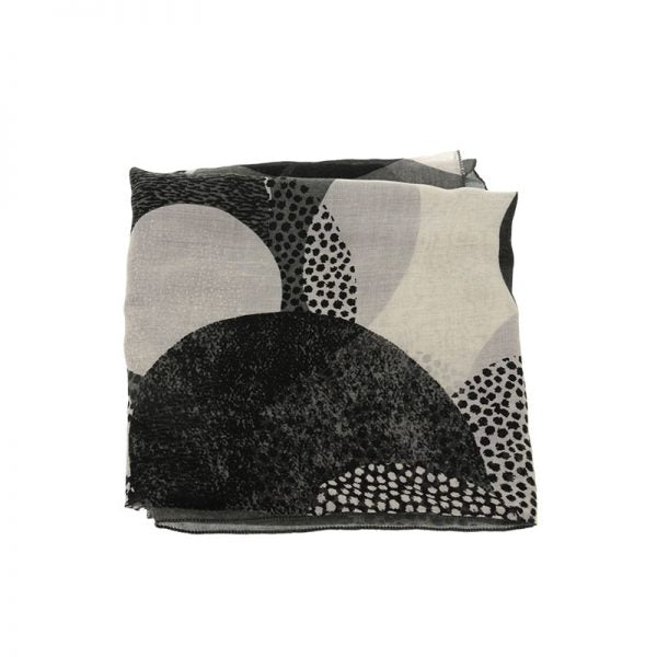Grey Circles & Dots Scarf