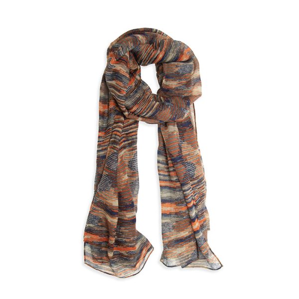 Orange Abstract Ikat Scarf