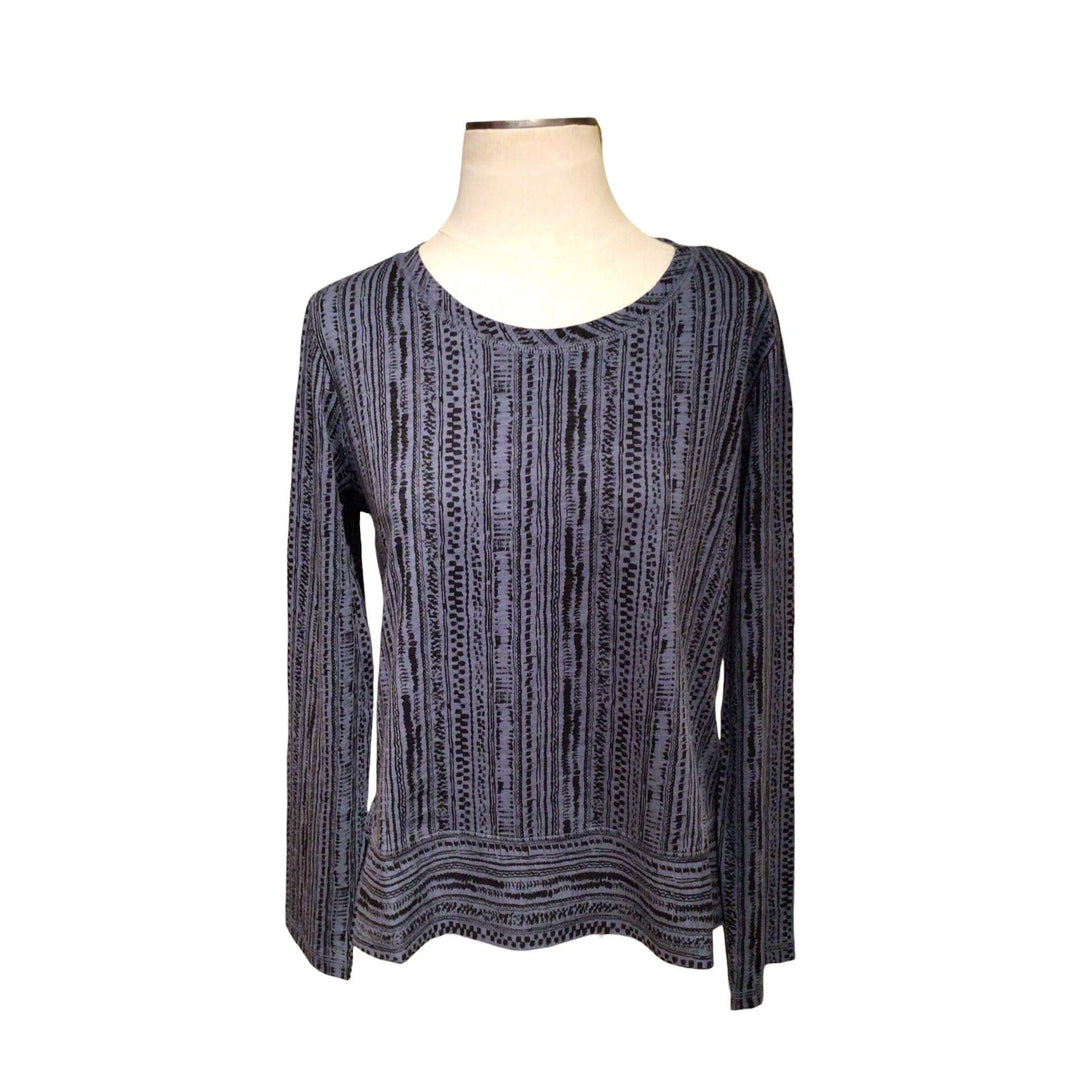 Stripe Cotton Slub Easy Tee in Denim