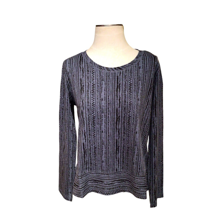 Stripe Cotton Slub Easy Tee in Denim