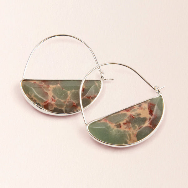 Stone Prism Hoop Earring (many color options)
