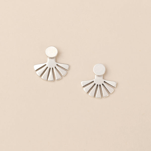 Refined Earring Collection - Sunburst Ear Jacket/Silver