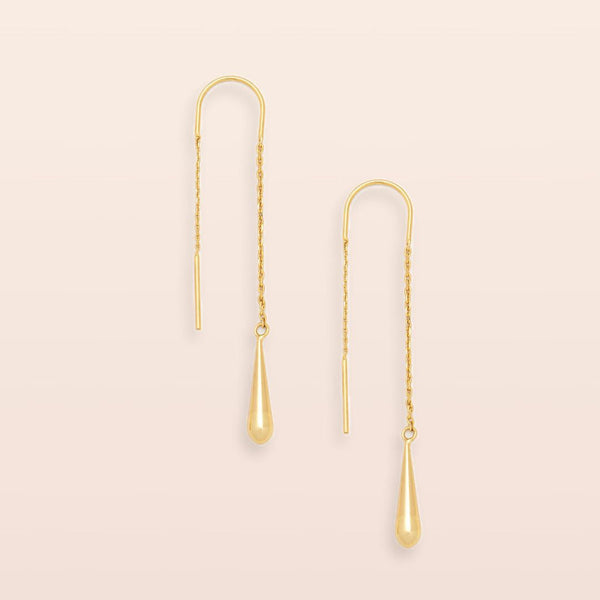 Refined Earring Collection - Teardrop Threader/Gold