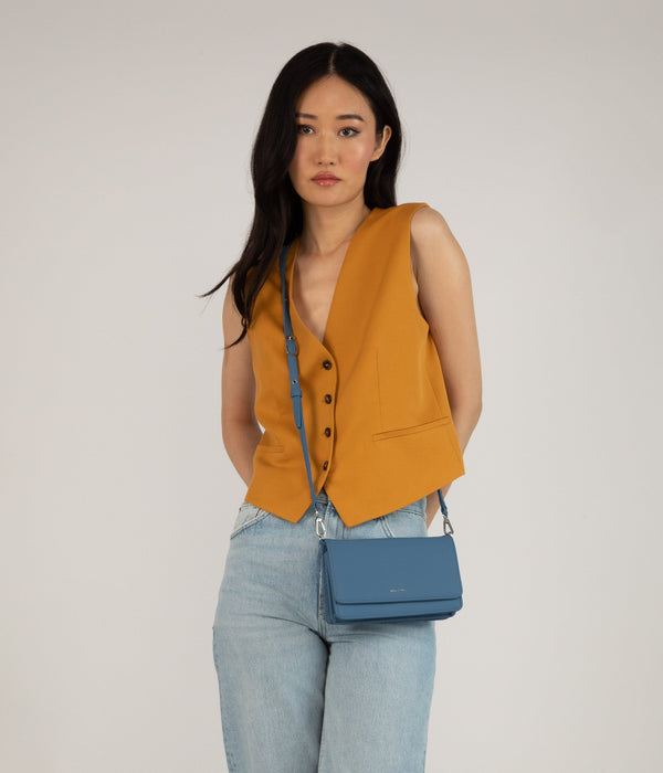 Bee Vegan Crossbody Bag in Galaxy Blue