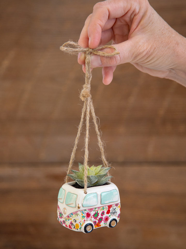 Faux Succulent Car Charm in a Van
