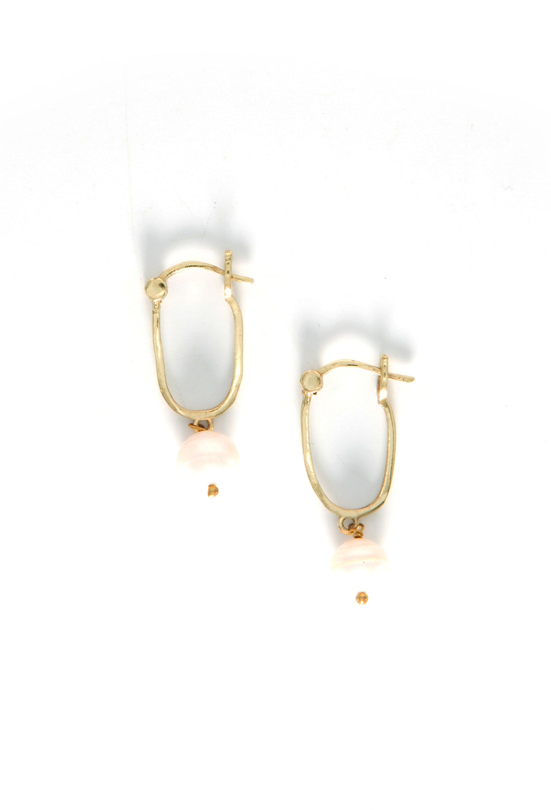 Freshwater Pearl Drop Earrings in Brass